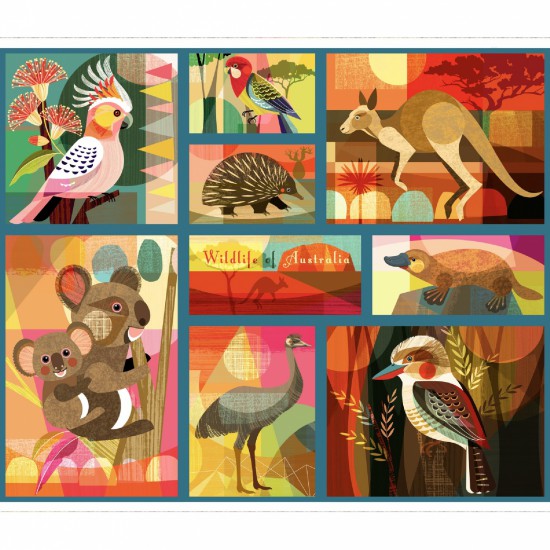 Wildlife of Australia panel - by Ellen Giggenbach at 2 Sew Textiles art quilt supplies