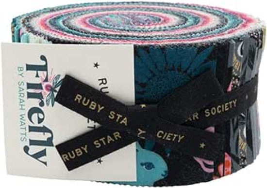 Fabric layout Jelly roll -Firefly by Sarah Watts for Ruby Star Society available at 2 Sew Textiles art quilt supplies