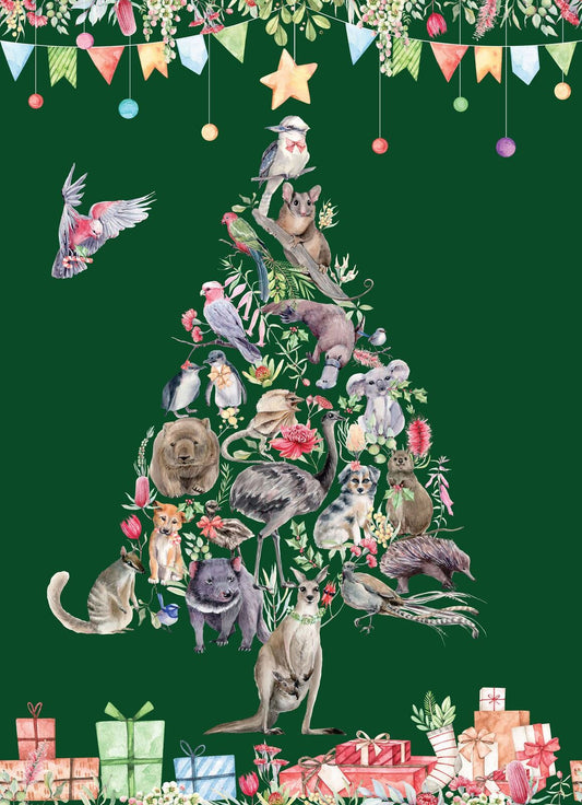 Bush Celebration - Animal Christmas Tree panel DV6372
