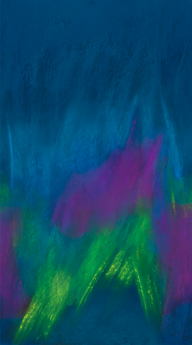 Abstract art with colorful brush strokes on a blue background
