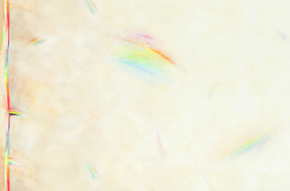 Abstract design with rainbow colors on a beige background