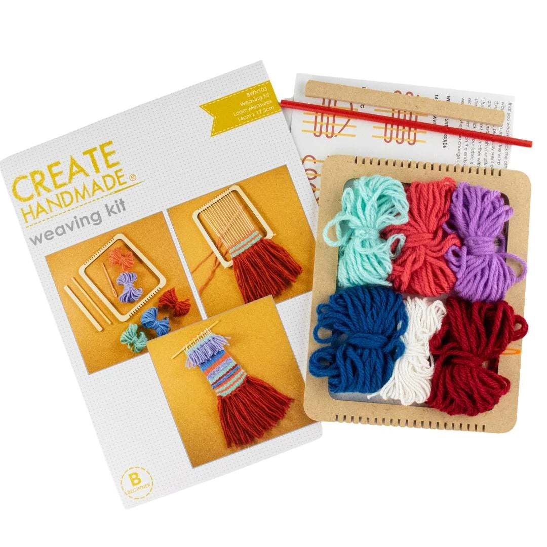 Weaving kit from Create Handmade for beginners great gift stocking stuffer bwn103 Kit complete available at 2 sew textiles art quilt supplies