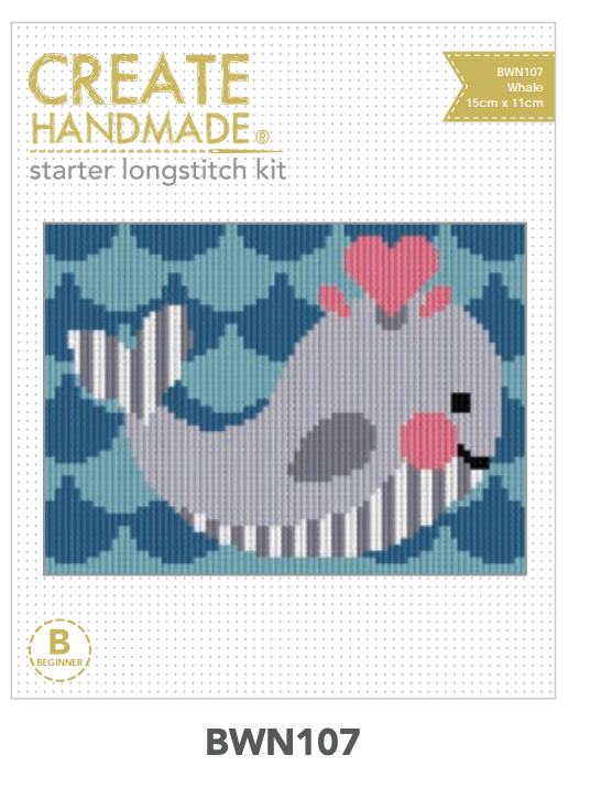 whale longstitch Stitchery kits great gift stocking stuffers by Create Handmade Kits complete available at 2 sew textiles art quilt supplies