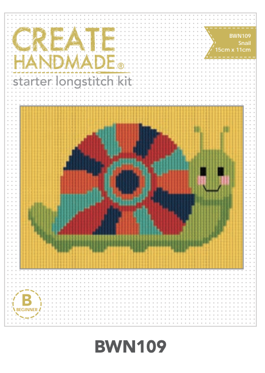 snail longstitch Stitchery kits great gift stocking stuffers by Create Handmade Kits complete available at 2 sew textiles art quilt supplies