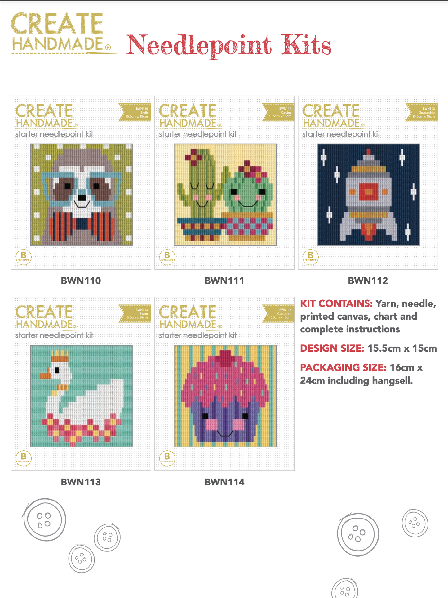 kit contents Stitchery kits great gift stocking stuffers by Create Handmade Kits complete available at 2 sew textiles art quilt supplies