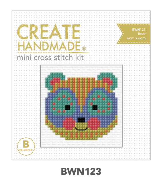 MINI PANDA CROSS STITCH Stitchery kits great gift stocking stuffers by Create Handmade Kits complete available at 2 sew textiles art quilt supplies -