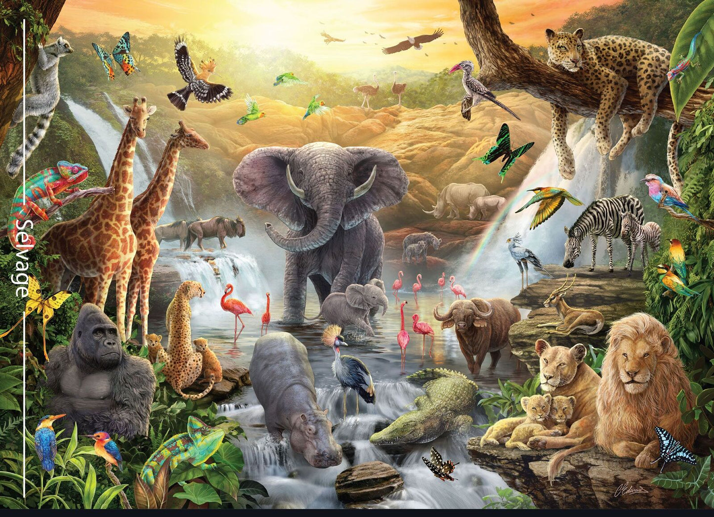carlie edwards Africa DV6010 animal quilting fabric panel jungle zoo animals from devonstone available at 2 sew textiles art quilt supplies