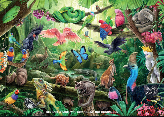 carlie edwards Australia dv6007 animal quilting fabric panel jungle zoo animals from devonstone available at 2 sew textiles art quilt supplies