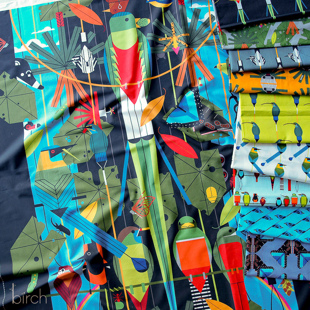 Charley Harper Monteverde fat quarter plus panel pack by Birch fabrics available at 2 sew textiles art quilt supplies