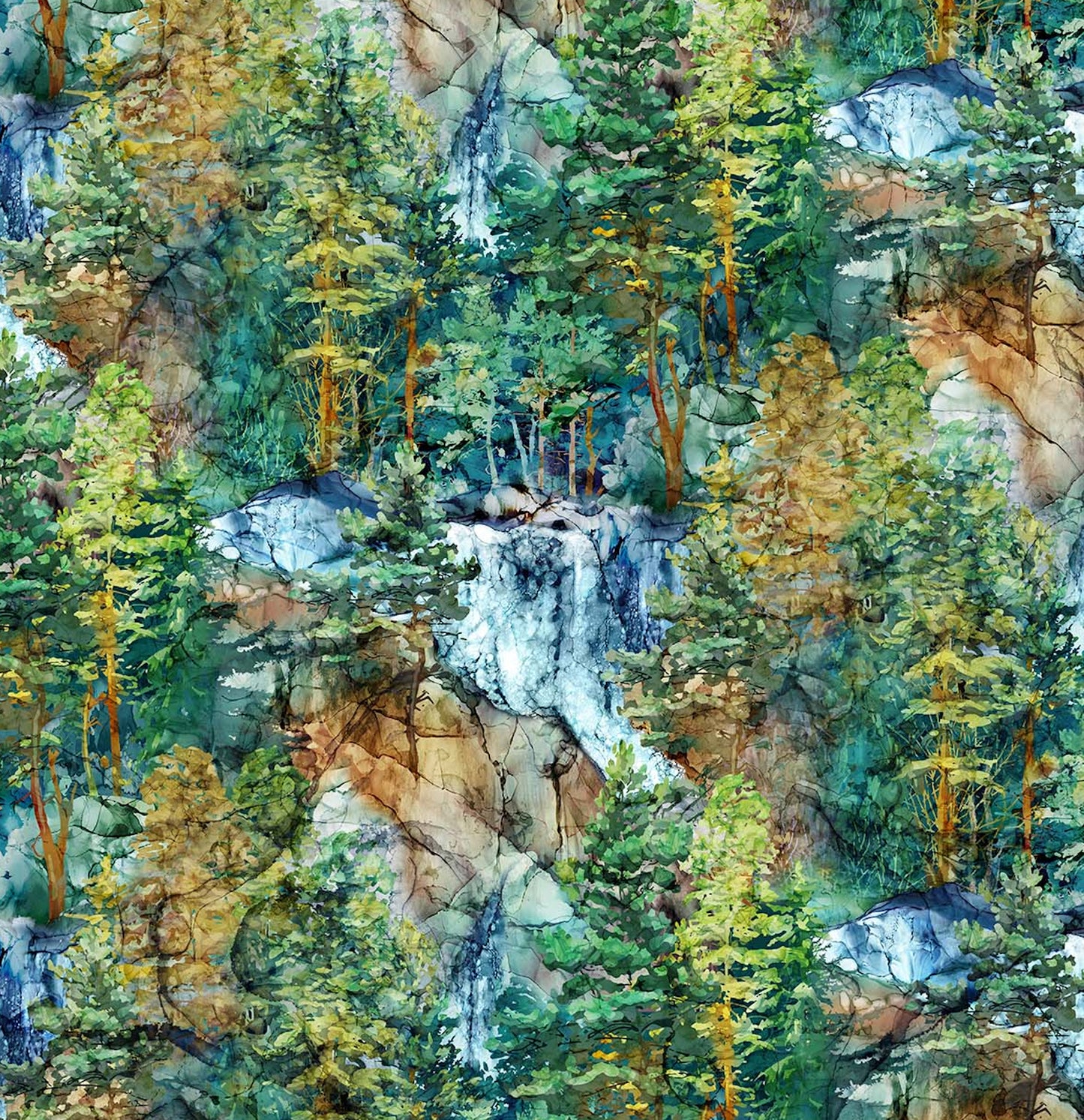 Cedarcrest Falls by Northcott Studios - Panel and Texture print fabric
