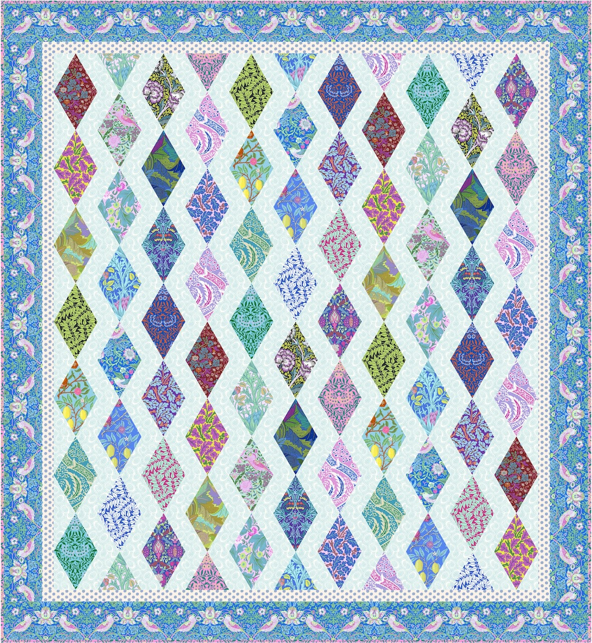 Free Pattern - Kaffe + Morris - Diamonds quilt