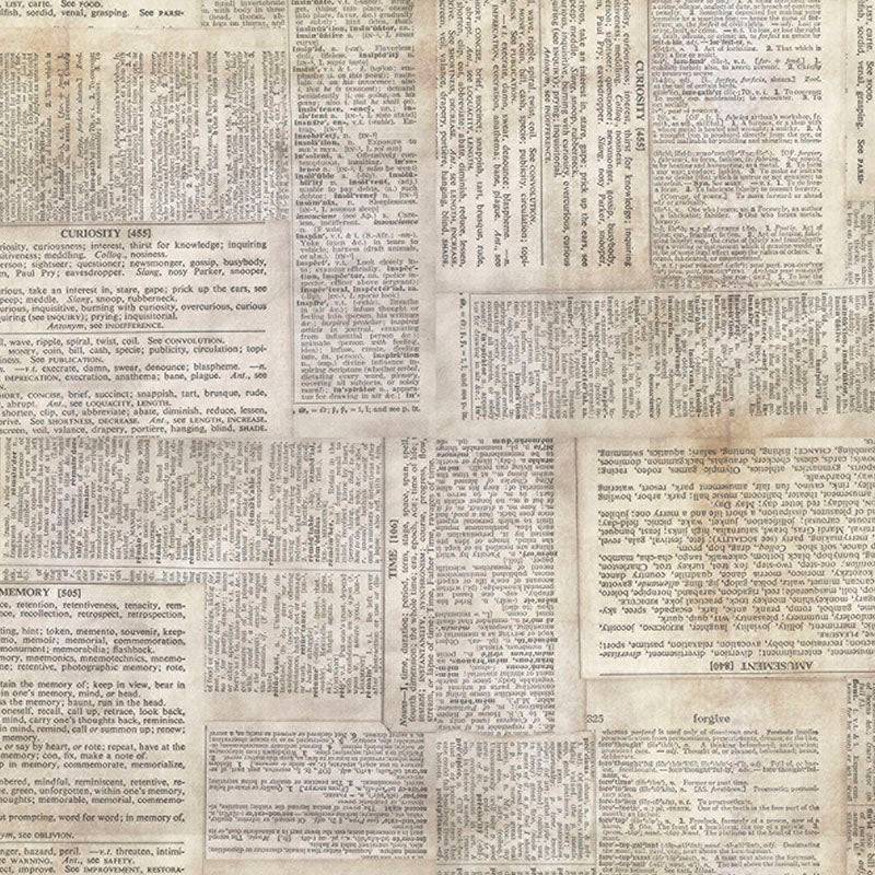 Dictionary - TIm Holtz Eclectic Elements range Foundation - 2 sew textiles art quilt supplies