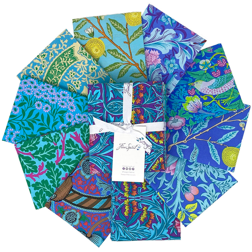 Bold - 10 FQ Bundle kaffe fassett and william morris at 2 sew textiles art quilt supplies