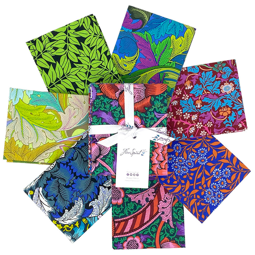BLues - 10 FQ Bundle kaffe fassett and william morris at 2 sew textiles art quilt supplies