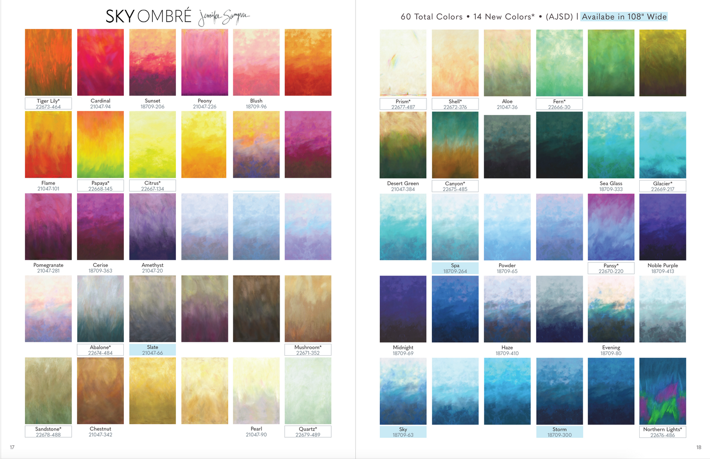 Sunset - Sky Earth Ombré - Jennifer Sampou - half metre unit