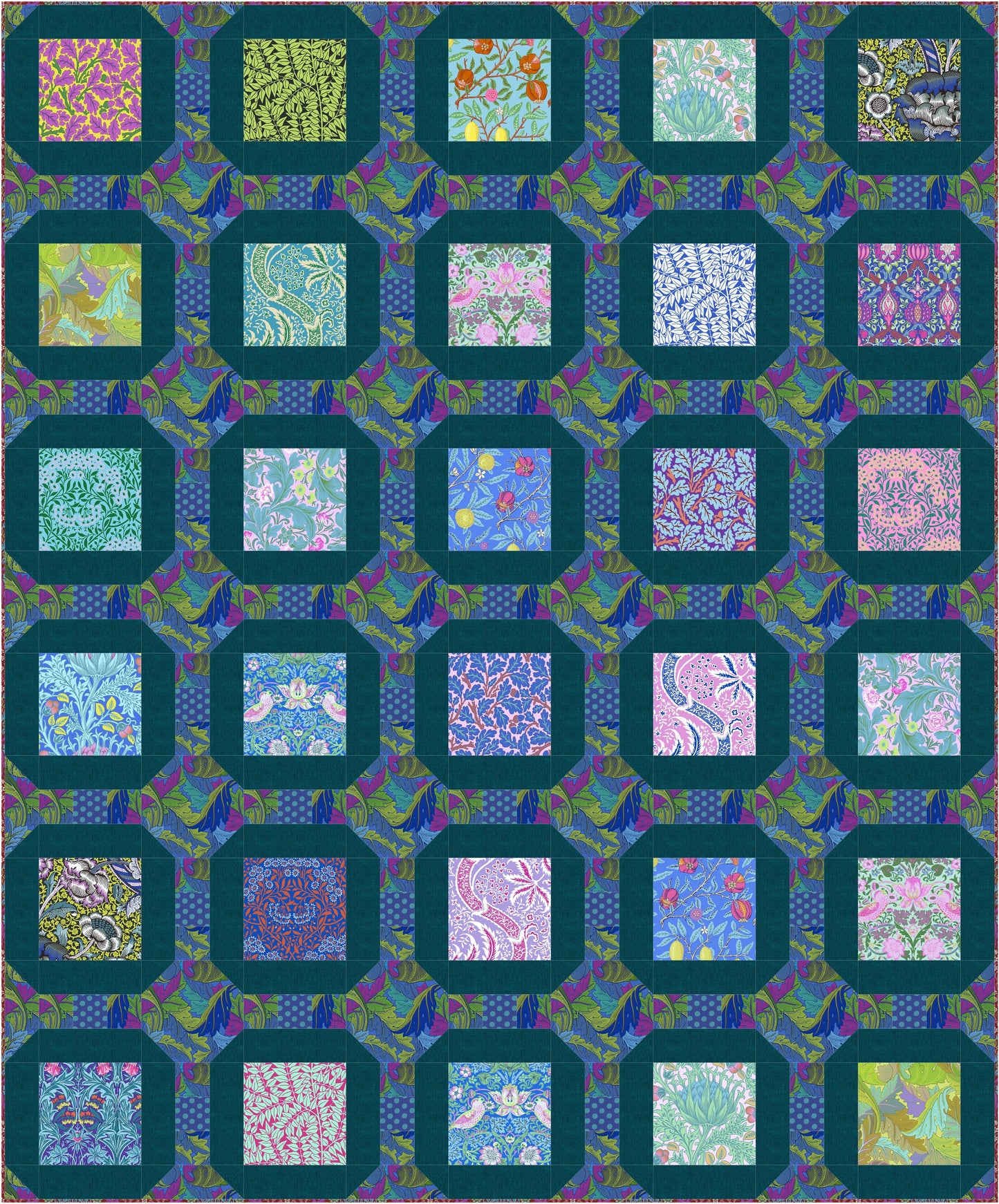 Free Pattern - Kaffe + Morris - Garden Delights Quilt