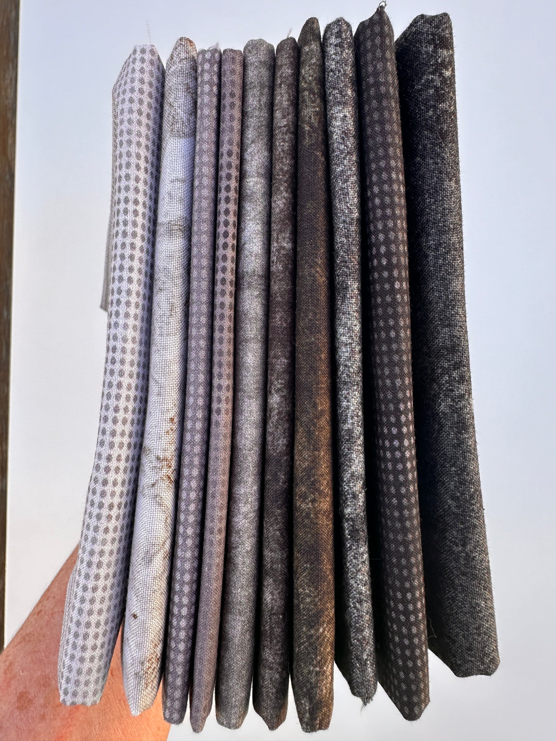 FQ by bundle of grey gray blacks perfect for collage and modern quilting available at 2 sew textiles art quilt supplies