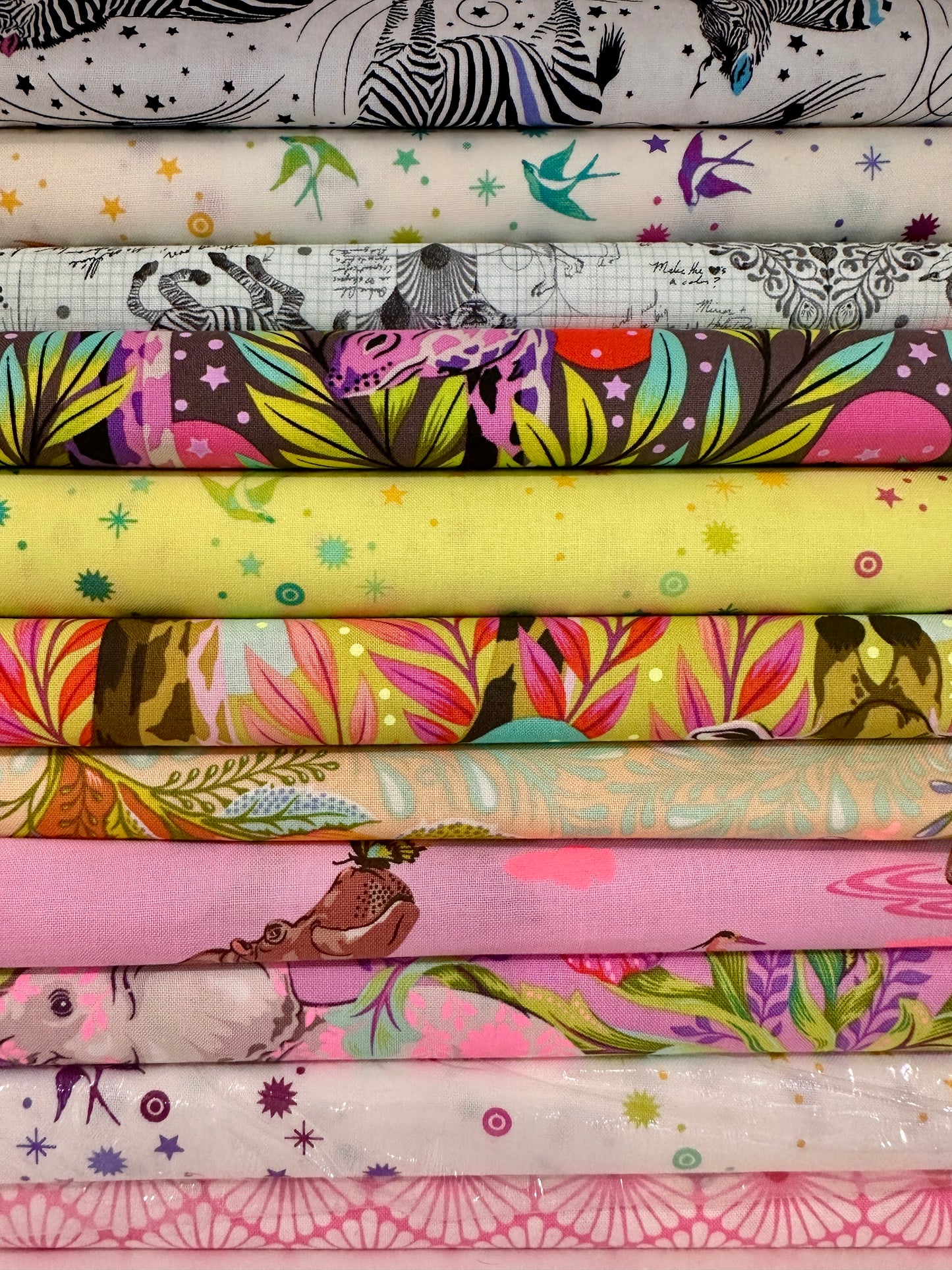 Mystery Scrap bundle mixed collections - Tula Pink - Everglow - Besties - Linework - Tabby Road and more
