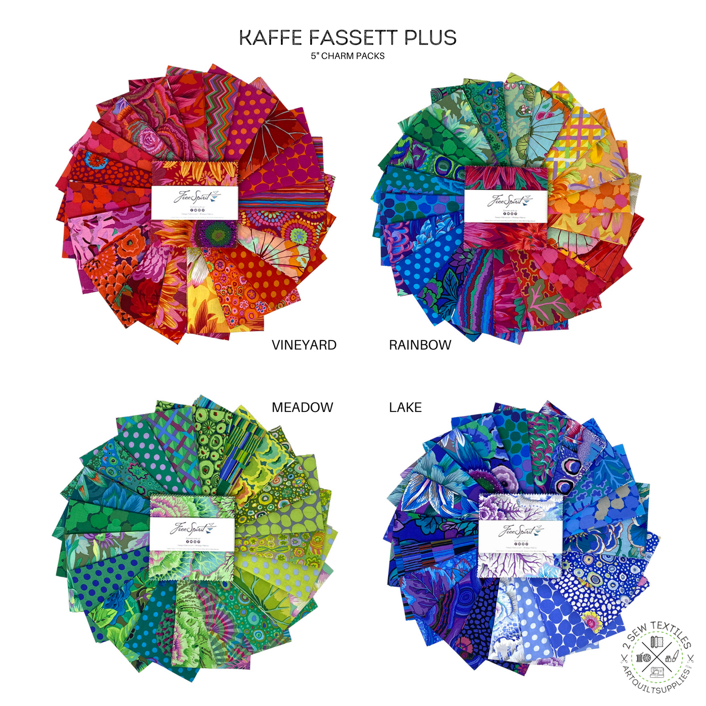 kaffe fassett collective quilting fabric 5" charm pack - 2 Sew textiles art quilt supplies