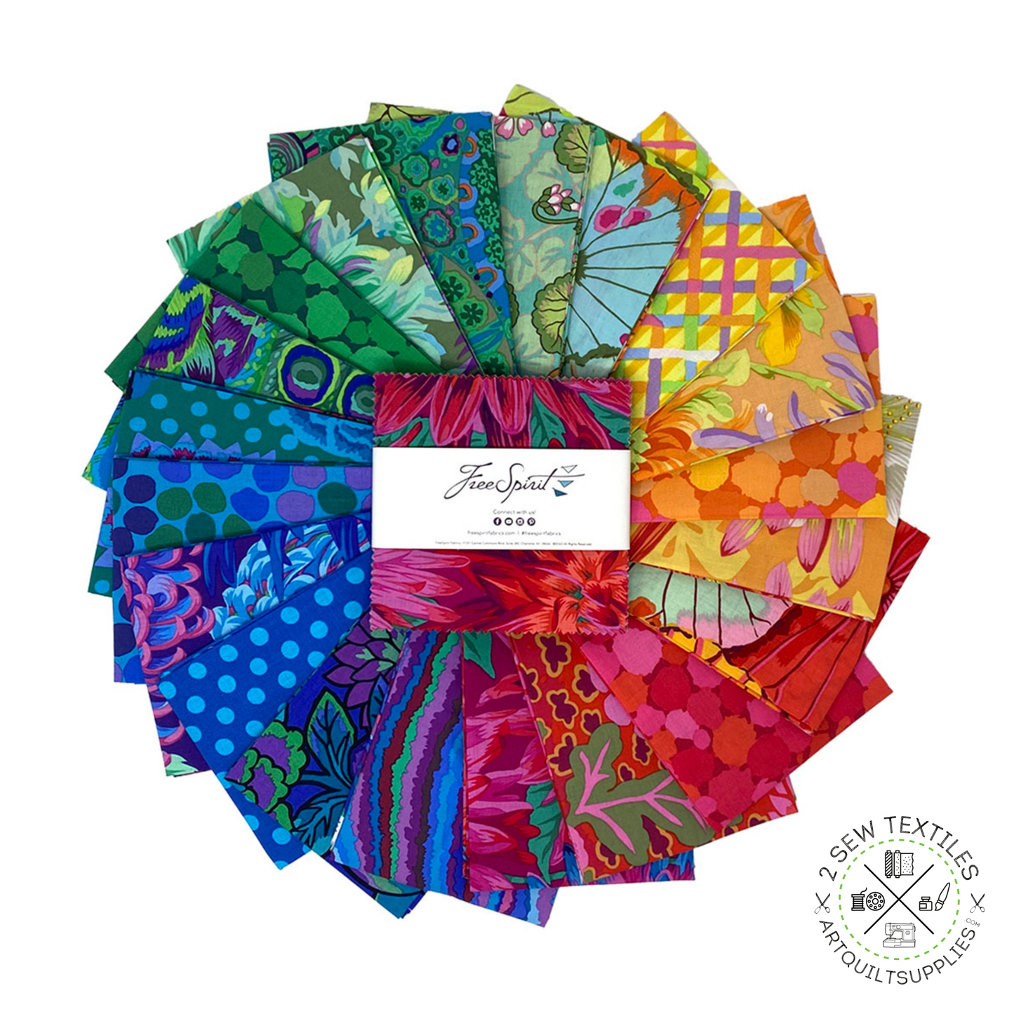 rainbow kaffe fassett collective quilting fabric 5" charm pack - 2 Sew textiles art quilt supplies