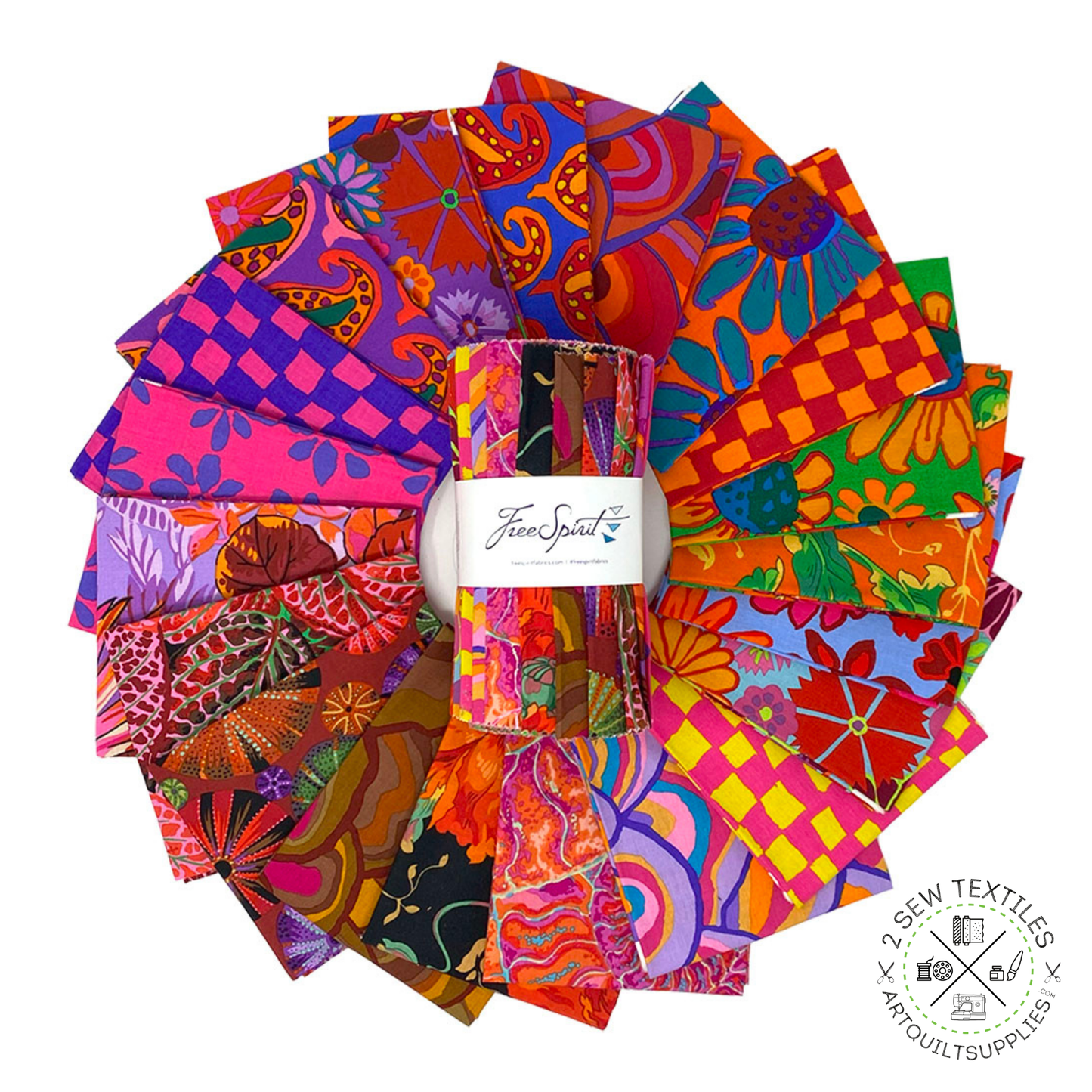 fabric layout bundle August 2024 HOT - designer strip 6" Quilting Fabric Bundle - Kaffe Fassett Collective for FreeSpirit - available at 2 sew textiles art quilt supplies .com