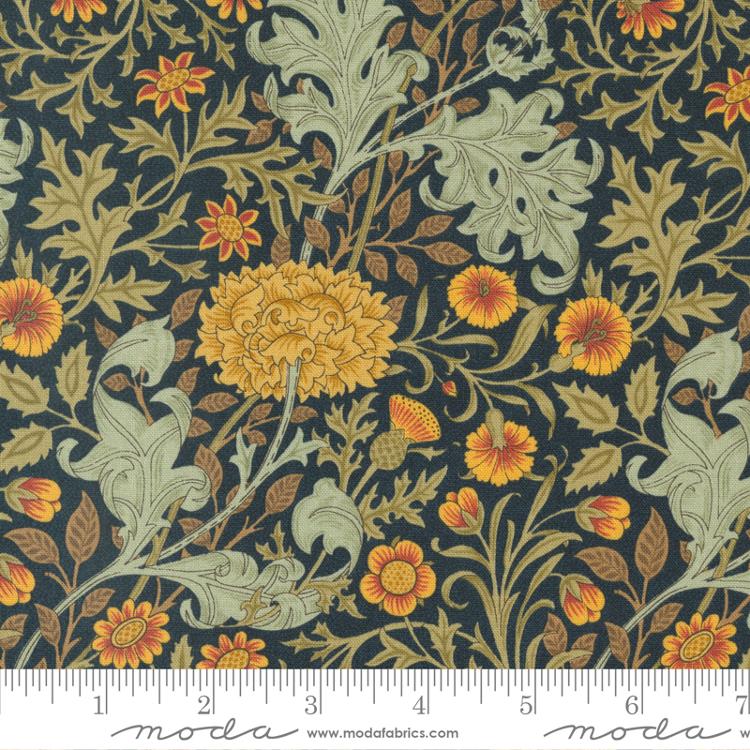 Damask black - William Morris Meadow Quilt fabric at 2 sew textiles art quilt supplies