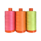 pink orange yellow neon spools Tula Pink Neon Aurifil thread collection at 2 Sew Textiles art quilt supplies