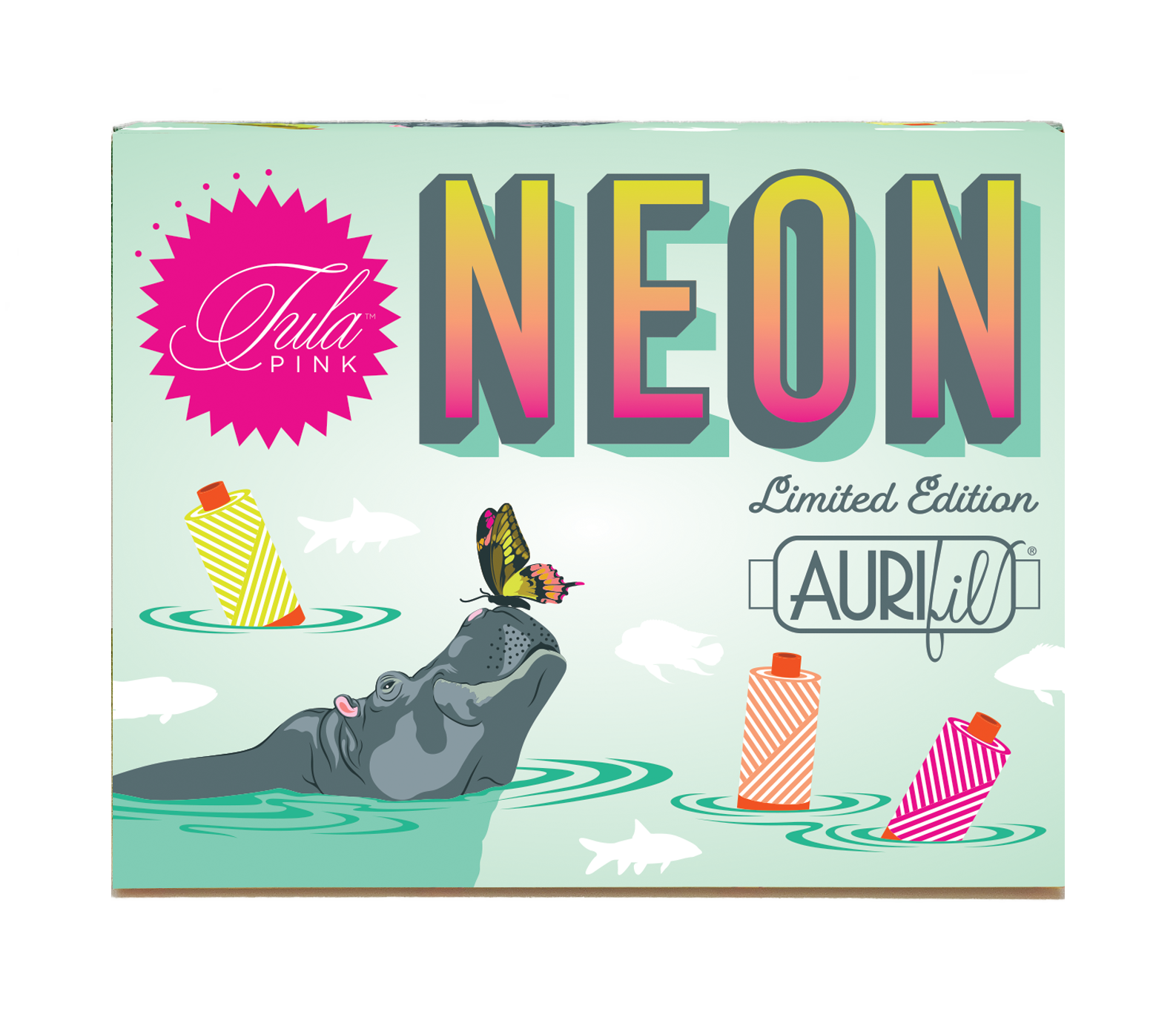 Tula Pink Neon Aurifil thread collection at 2 Sew Textiles art quilt supplies