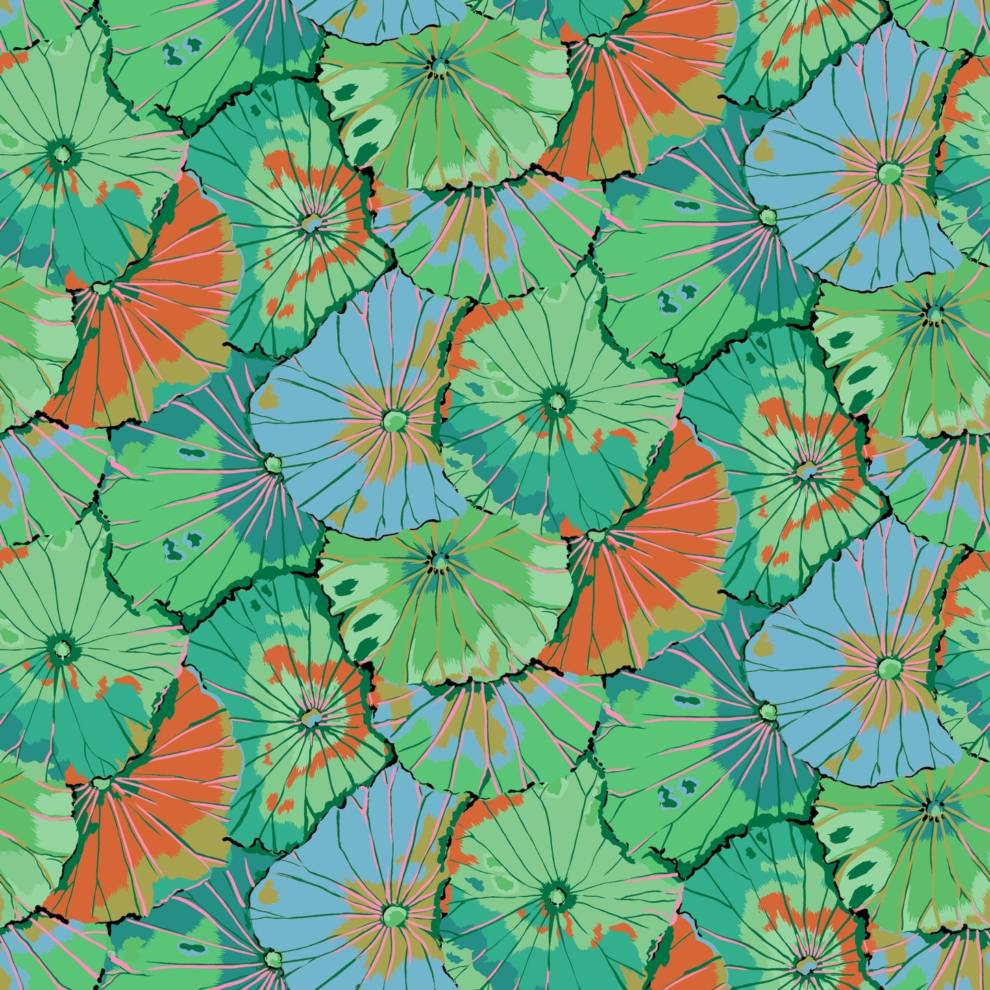 FABRIC SELECTION fabric layout bundle August 2024 COOL - 20 pc Fat Quarter Quilting Fabric Bundle - Kaffe Fassett Collective for FreeSpirit - FB4FQGP.Aug24COOL available at 2 sew textiles art quilt supplies .com