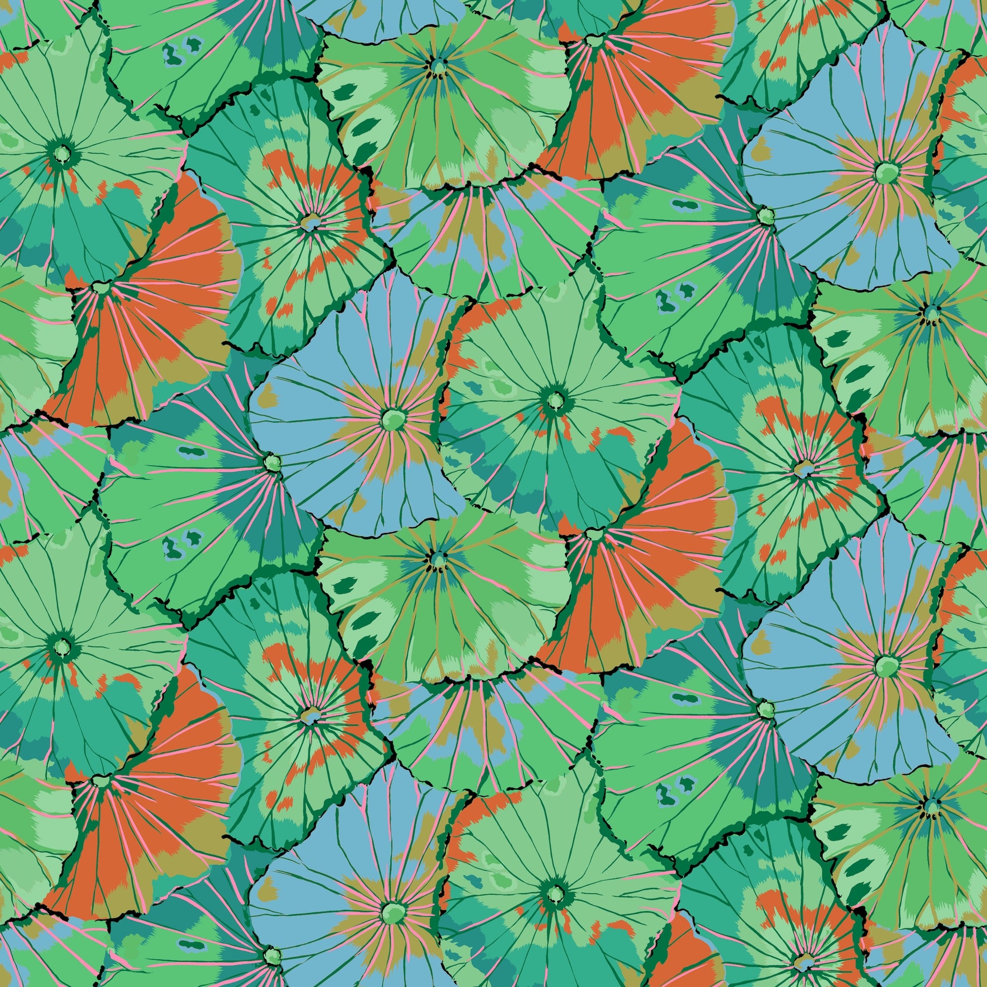 FABRIC SELECTION fabric layout bundle August 2024 COOL - 20 pc Fat Quarter Quilting Fabric Bundle - Kaffe Fassett Collective for FreeSpirit  - FB4FQGP.Aug24COOL available at 2 sew textiles art quilt supplies .com