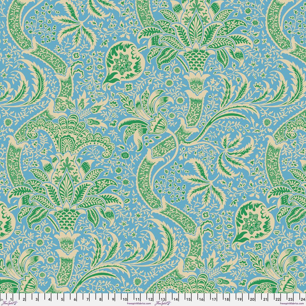 Kaffe x Morris & Co for FreeSpirit - INDIAN AQUA
