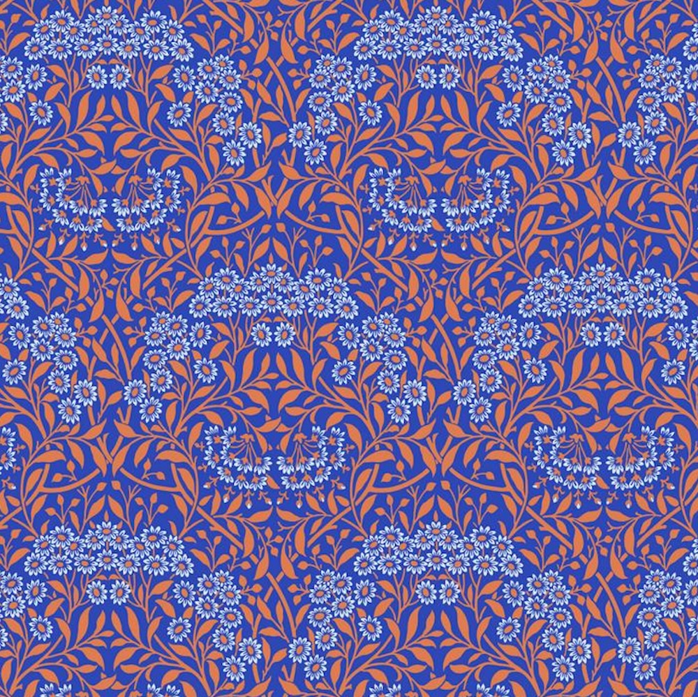 Kaffe x Morris & Co for FreeSpirit - MICHELMAS DAISY COBALT