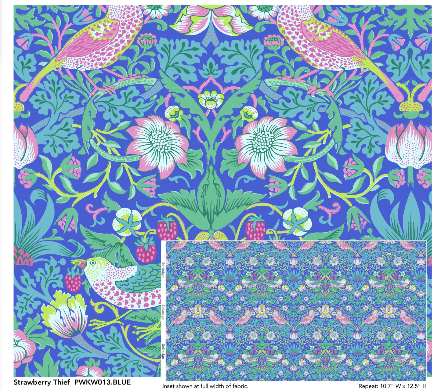 Kaffe x Morris & Co for FreeSpirit - STRAWBERRY THIEF BLUE