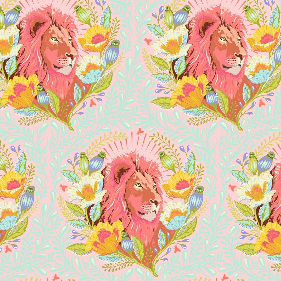 Everglow by Tula Pink in Lion good hair day with neons in orange and aqua Lunar colourway buy now at 2 sew textiles art quilt supplies