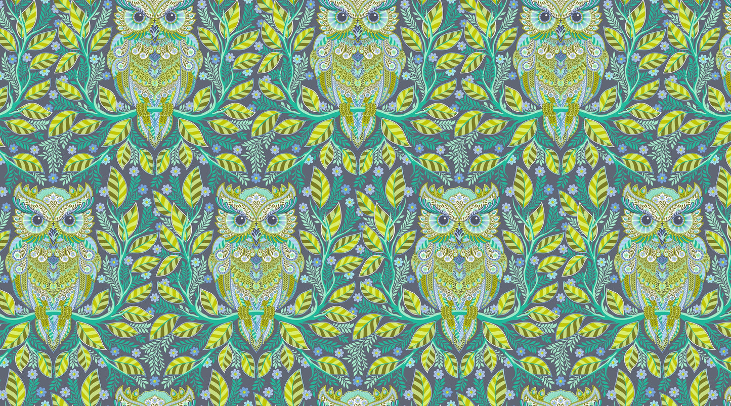 FULL MOON FOREST II - Tula Pink - Hootie Patootie - STARLIGHT - per half metre