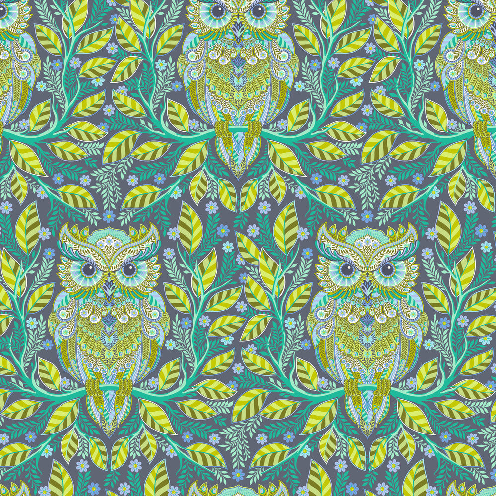 FULL MOON FOREST II - Tula Pink - Hootie Patootie - STARLIGHT - per half metre