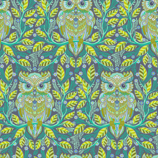 FULL MOON FOREST II - Tula Pink - Hootie Patootie - STARLIGHT - per half metre