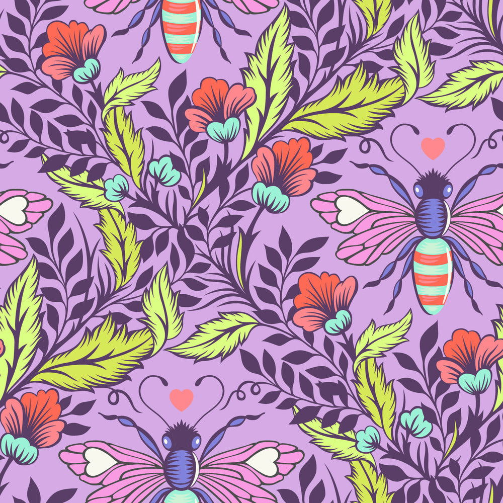 FULL MOON FOREST II - Tula Pink - Shake your Honey Maker - BLOSSOM per half metre