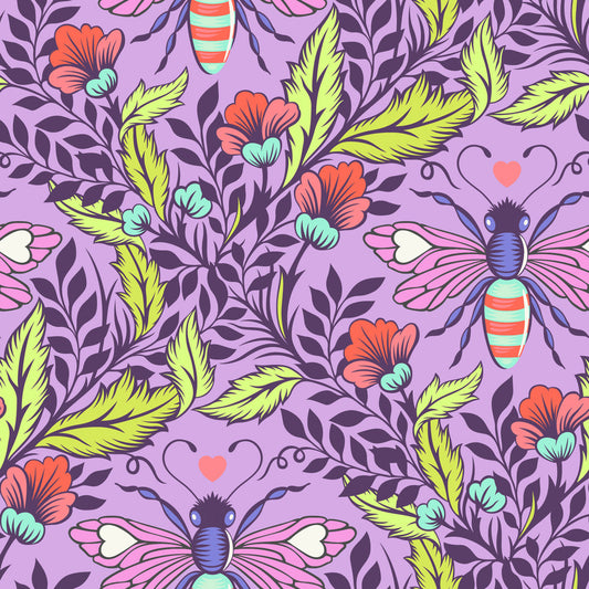 FULL MOON FOREST II - Tula Pink - Shake your Honey Maker - BLOSSOM per half metre