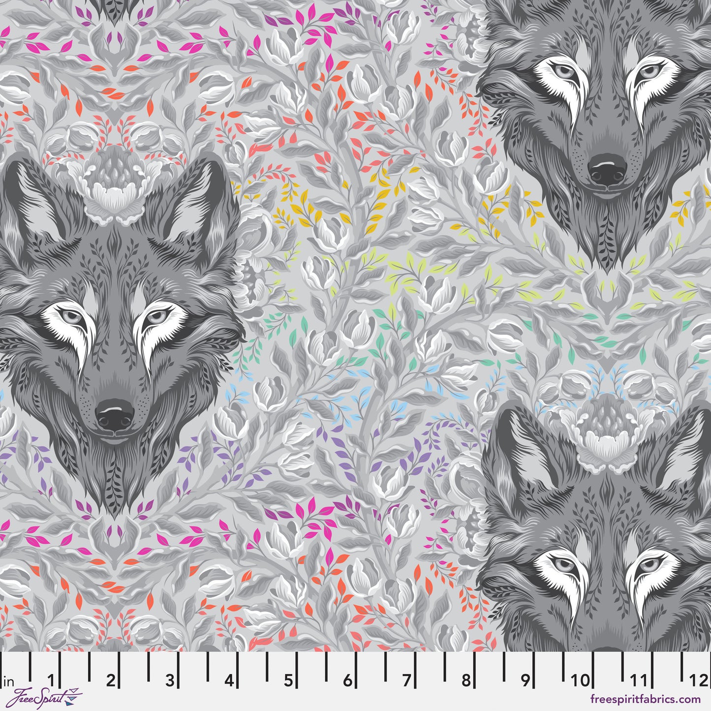 GRAYWORK - Wolf of Pink Street - FOG - Tula Pink