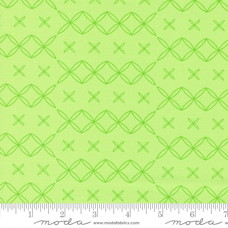 Green apple colour - Rainbow sherbet with fun quilty design by Sarah Ditty for Moda Fabric at 2 Sew Textiles Art Quilt Supplies