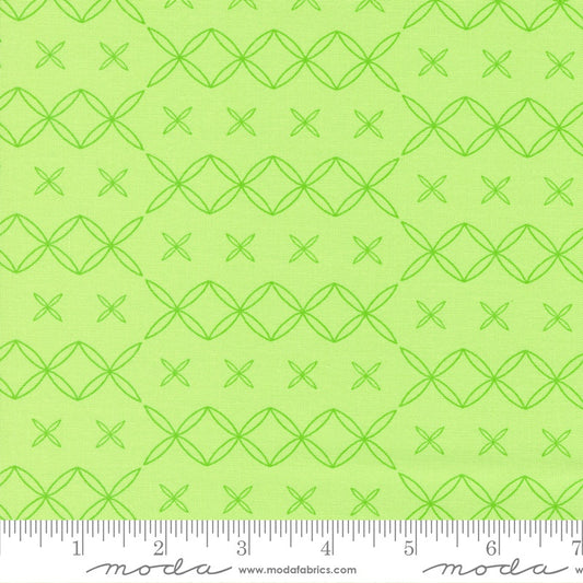 Green apple colour - Rainbow sherbet with fun quilty design by Sarah Ditty for Moda Fabric at 2 Sew Textiles Art Quilt Supplies