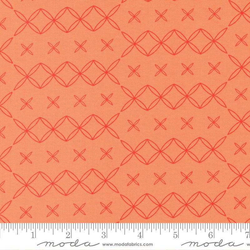 melon orange colour - Rainbow sherbet with fun quilty design by Sarah Ditty for Moda Fabric at 2 Sew Textiles Art Quilt Supplies