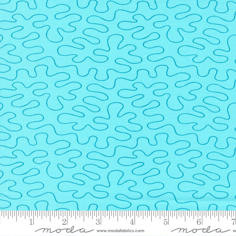 tutti frutti blue teal colour - Rainbow sherbet with fun quilty design by Sarah Ditty for Moda Fabric at 2 Sew Textiles Art Quilt Supplies