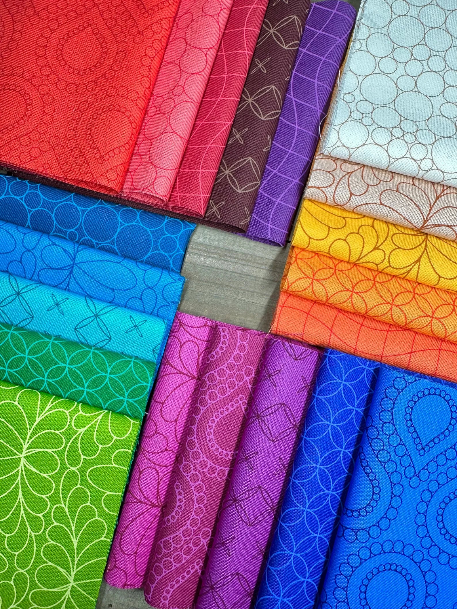 full collection - rainbow spice by Sarah Thomas - saraditty for Moda Fabrics - available at 2 Sew Textiles - art quilt supplies