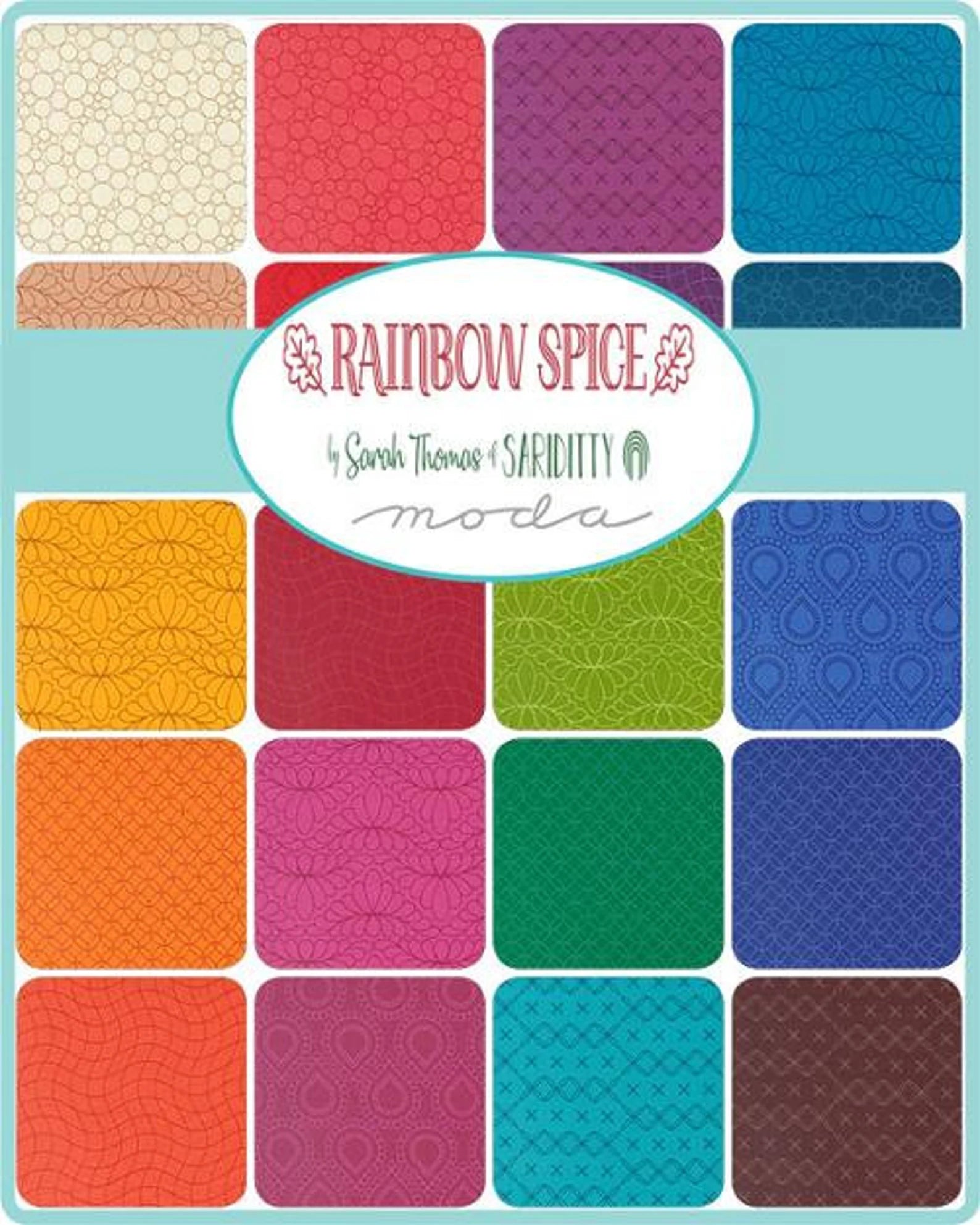 full collection - rainbow spice by Sarah Thomas - saraditty for Moda Fabrics - available at 2 Sew Textiles - art quilt supplies