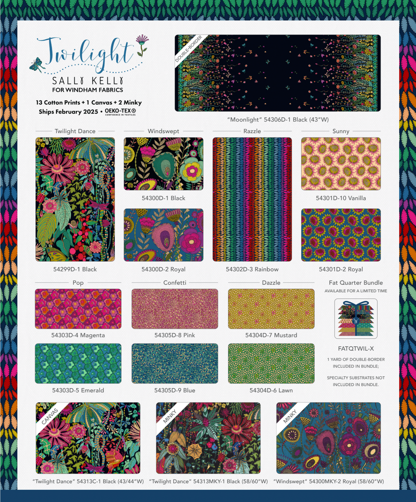 Twilight FQ bundle by Sally Kelly for windham fabrics available at 2 sew textiles art quilt supplies