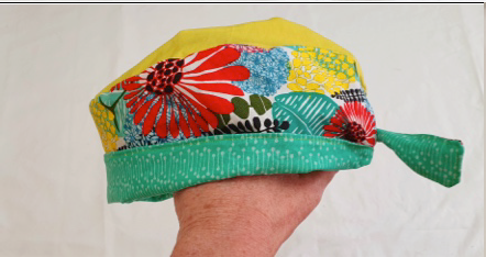 Scrub Cap pattern - Reversable with Contrast band, elastic and ties - Free