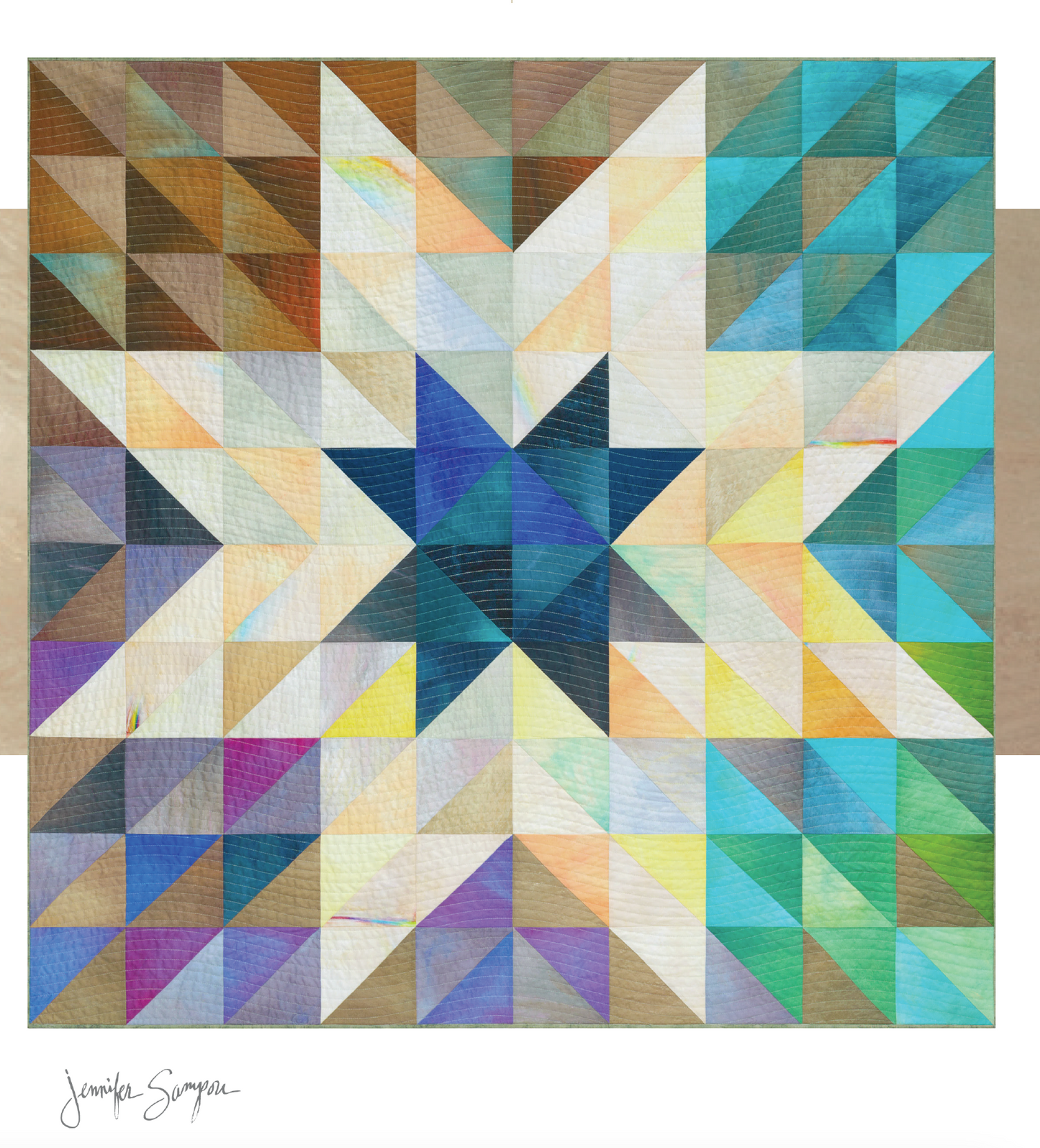 free pattern Sky Nuance ombre quilting fabric by Jennifer Sampou for Robert Kaufman available at 2 sew textiles art quilt supplies