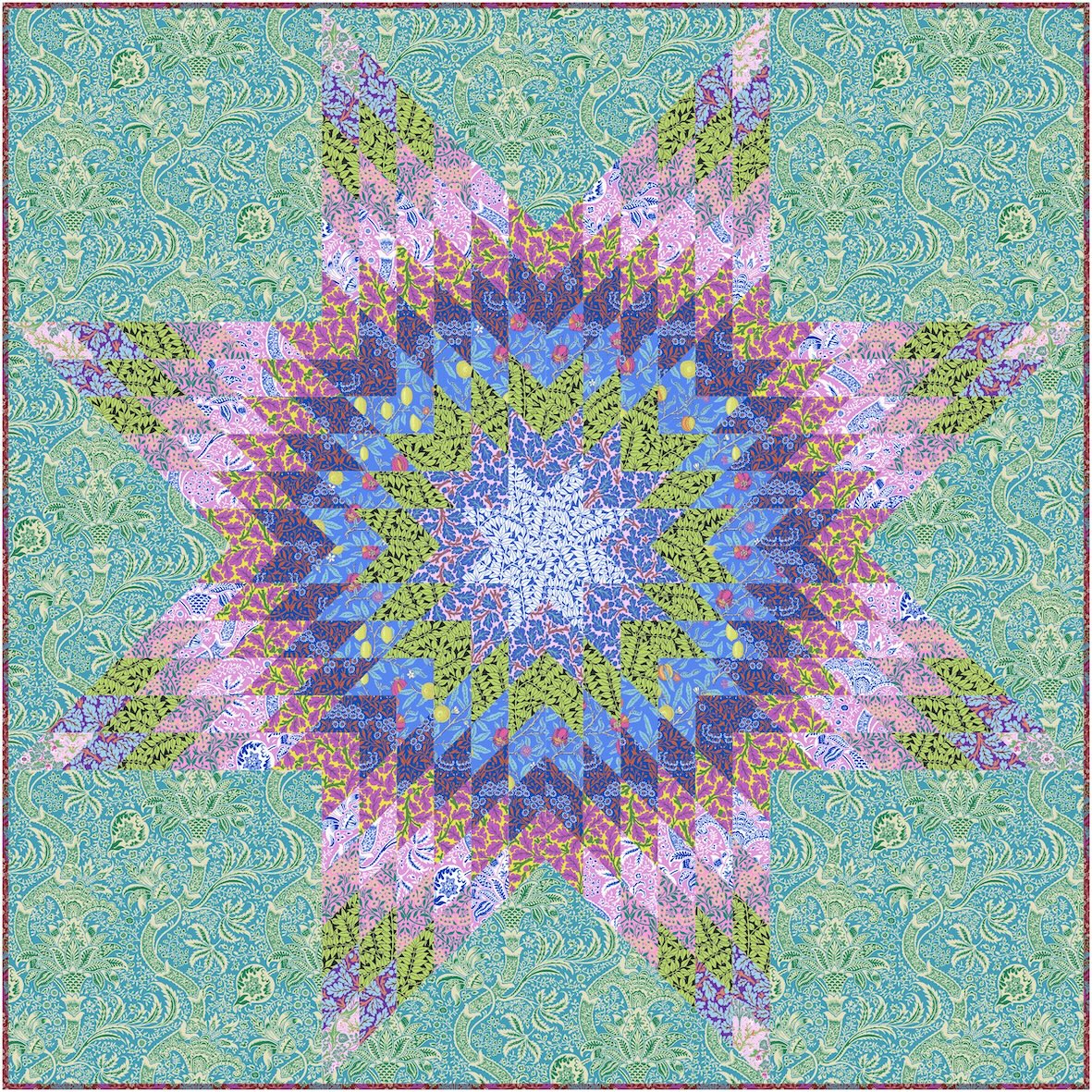 Free Pattern - Kaffe + Morris - Twinkle quilt pattern